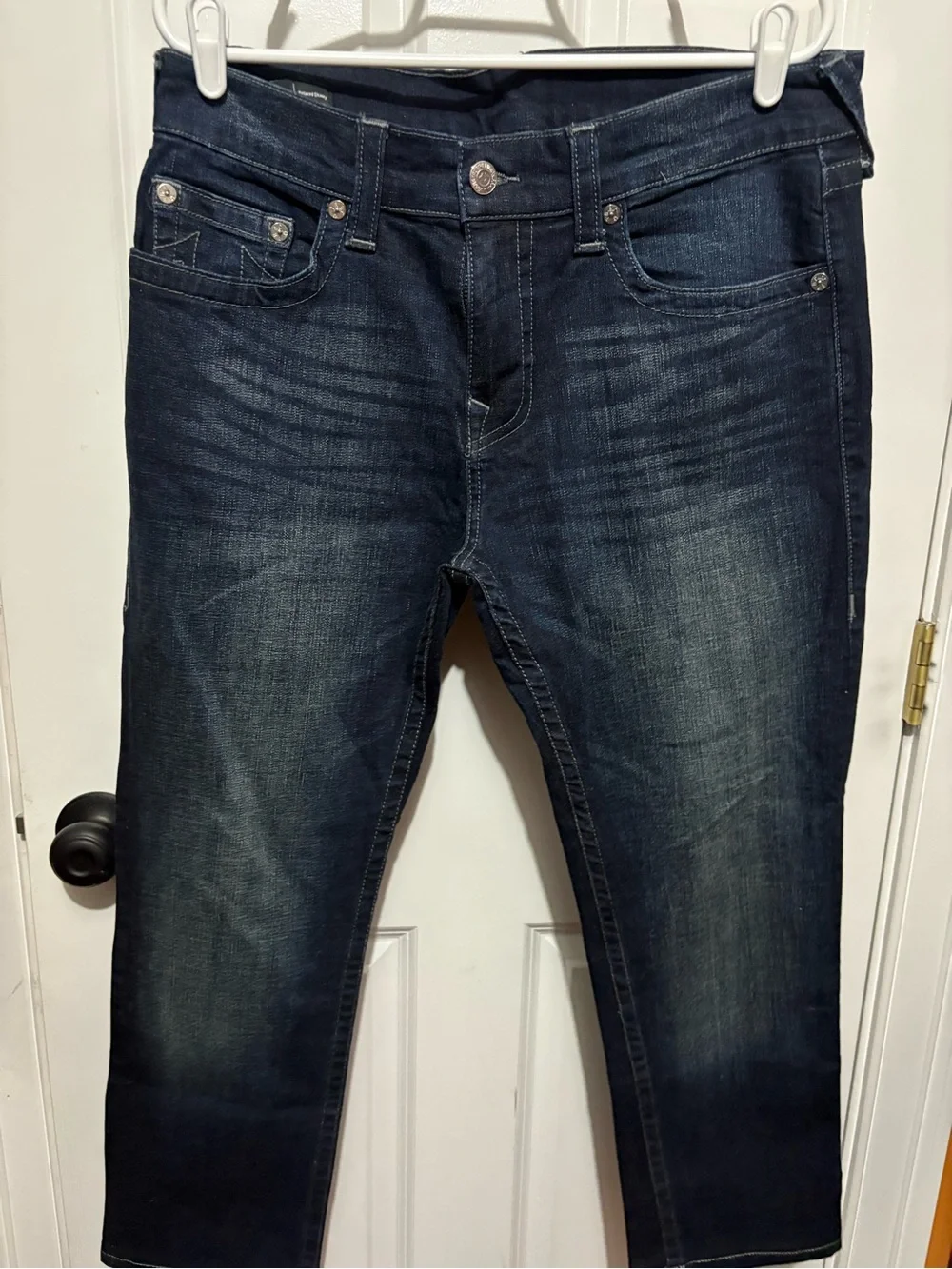 True Religion Men's Slim Straight Dark Blue Denim Jeans